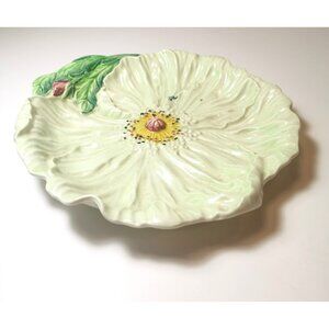 Dish Carlton ware yellow poppy/buttercup flower hand painted vintage